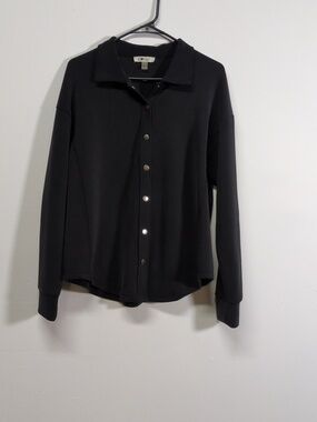 Cable & Gauge Black Sand Wash Shirt Jacket Shacket Black Size XL